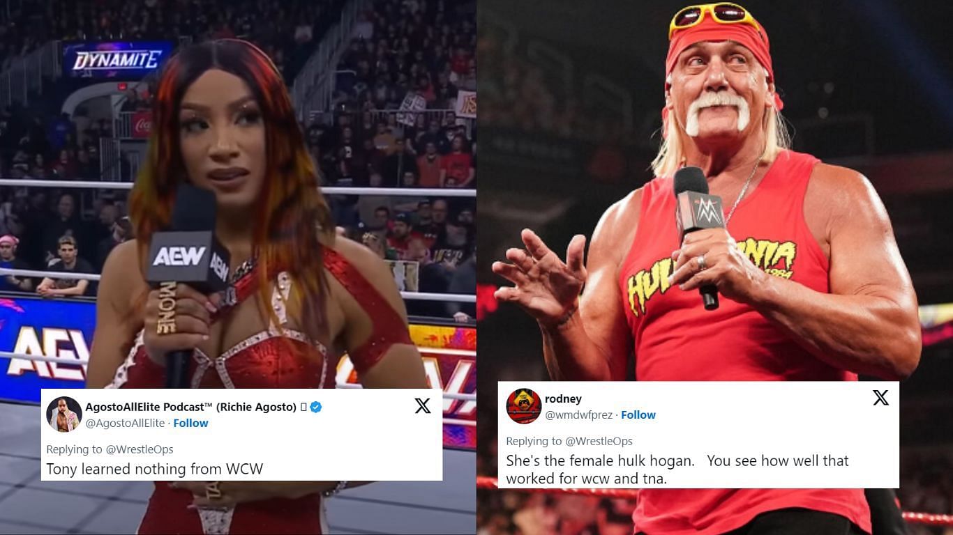 Mercedes Mone (left), Hulk Hogan (right) [Image Source: WWE.com, AEW YouTube]