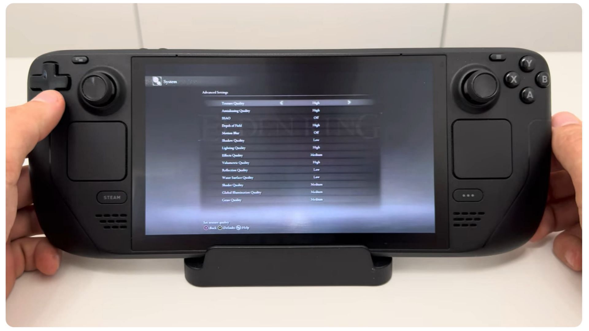 Valve&#039;s handheld can handle the new Elden Ring expansion (Image via YouTube/BigDeck)