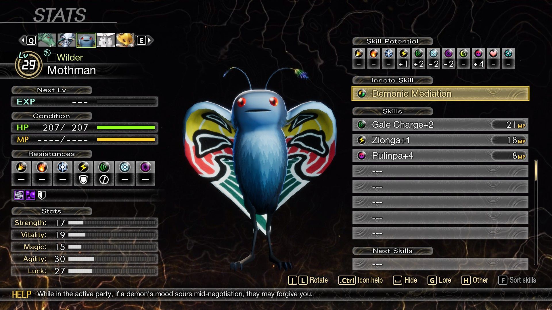 A Mothman in Shin Megami Tensei 5 Vengeance (Image via Atlus)