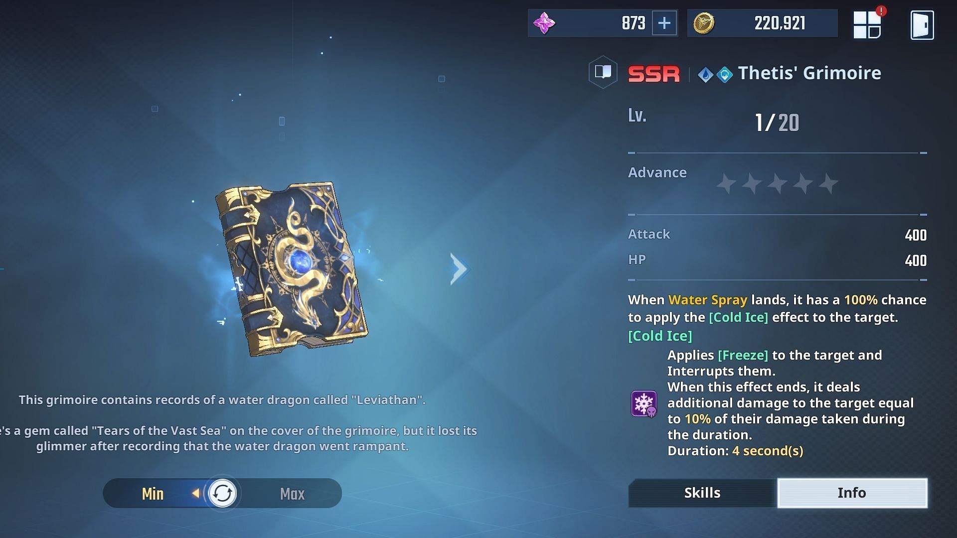 Thetis&#039; Grimoire in Solo Leveling Arise (Image via Netmarble)