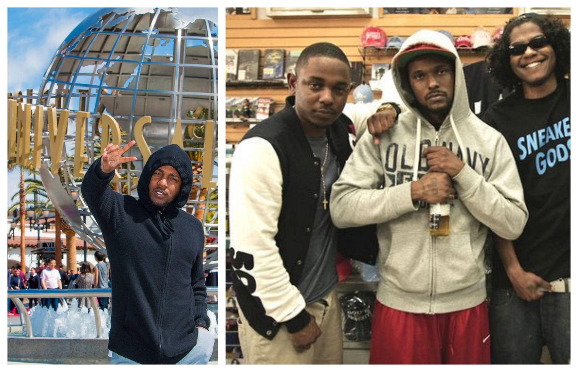 Kendrick Lamar &amp; the supergroup Black Hippy (image via official Facebooks @Kendrick Lamar and Black Hippy)