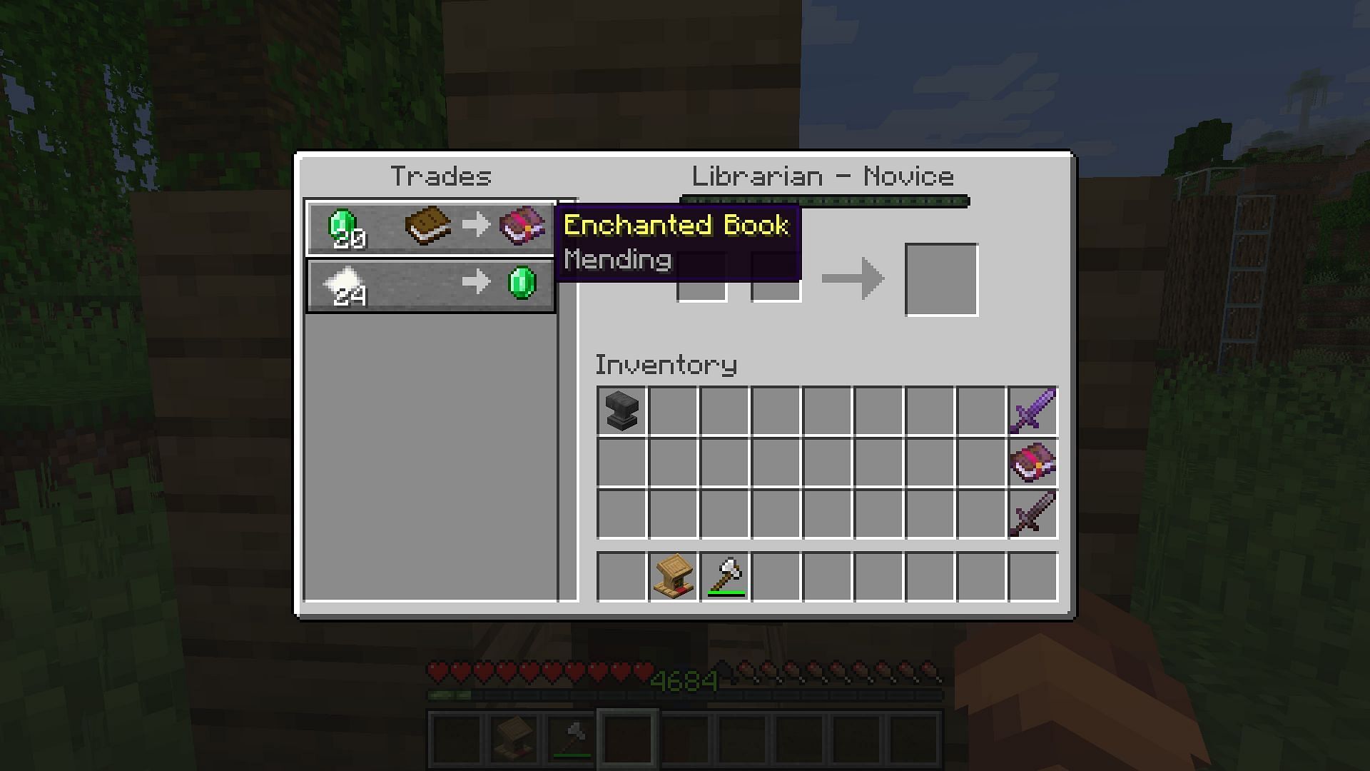 A player trading with a villager (Image via Mojang)