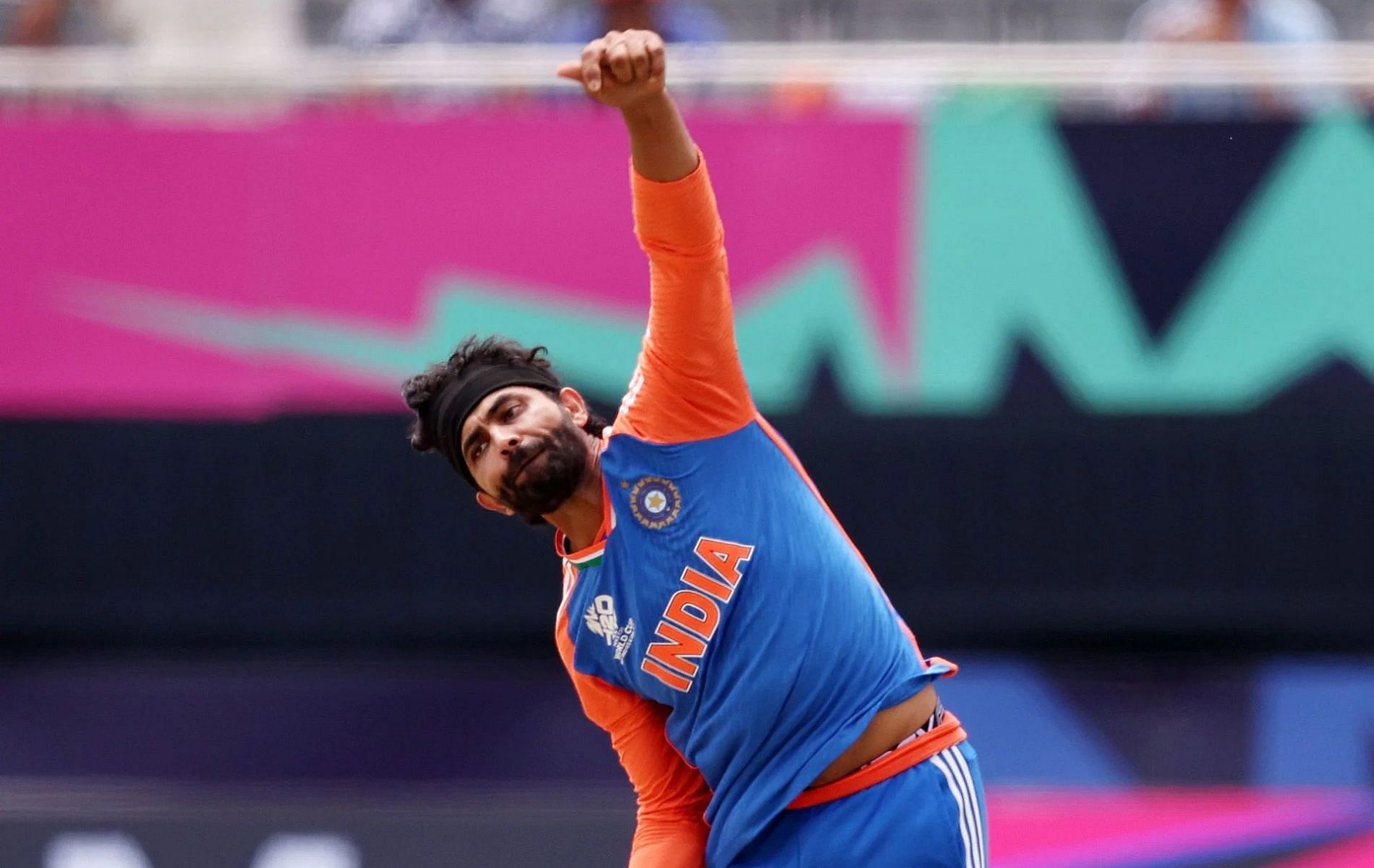 Ravindra Jadeja in action at 2024 T20 World Cup.