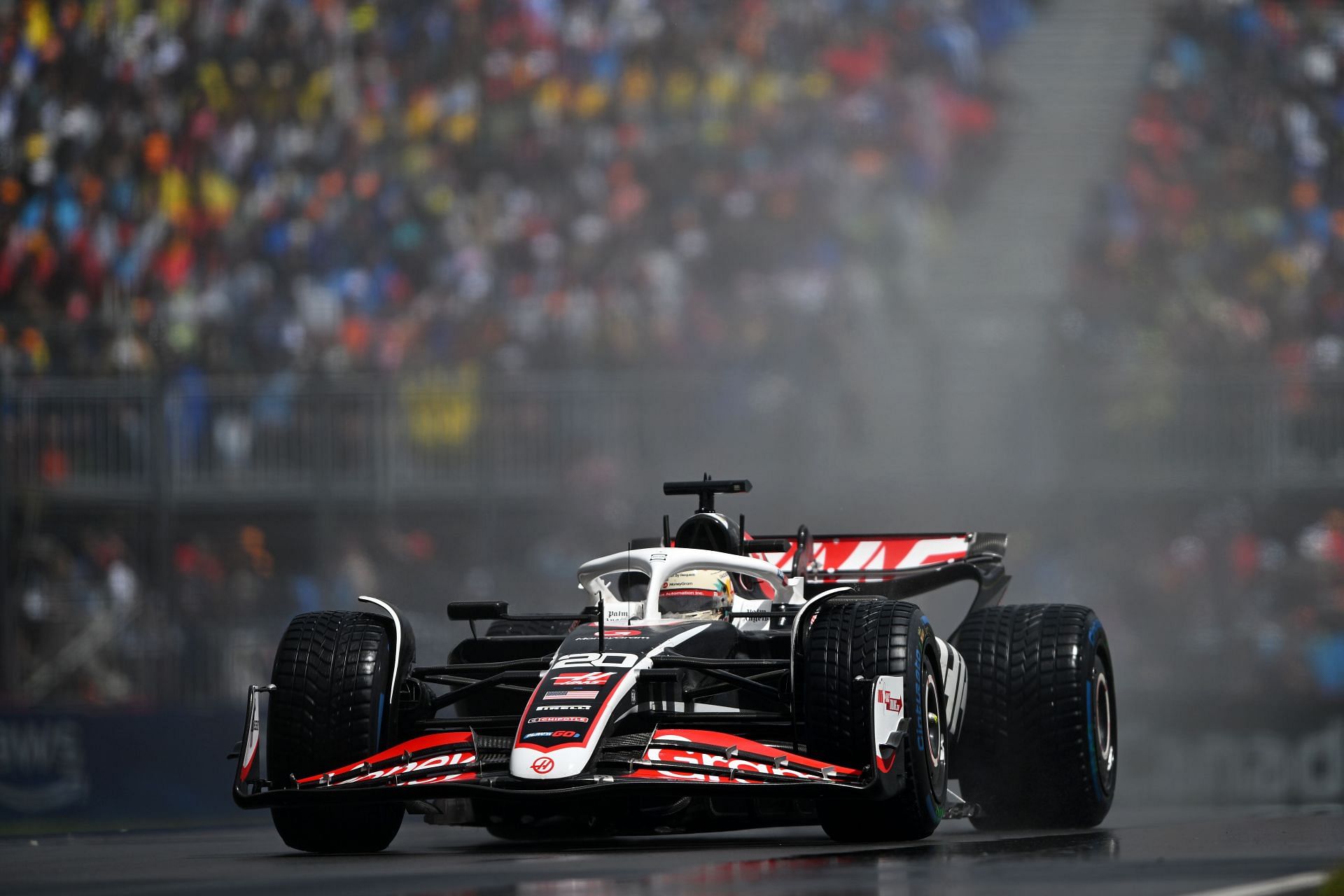 Kevin Magnussen of Denmark driving the (20) Haas F1 VF-24 Ferrari on track during the F1 Grand Prix of Canada at Circuit Gilles Villeneuve on June 09, 2024 in Montreal, Quebec. Courtesy: Getty