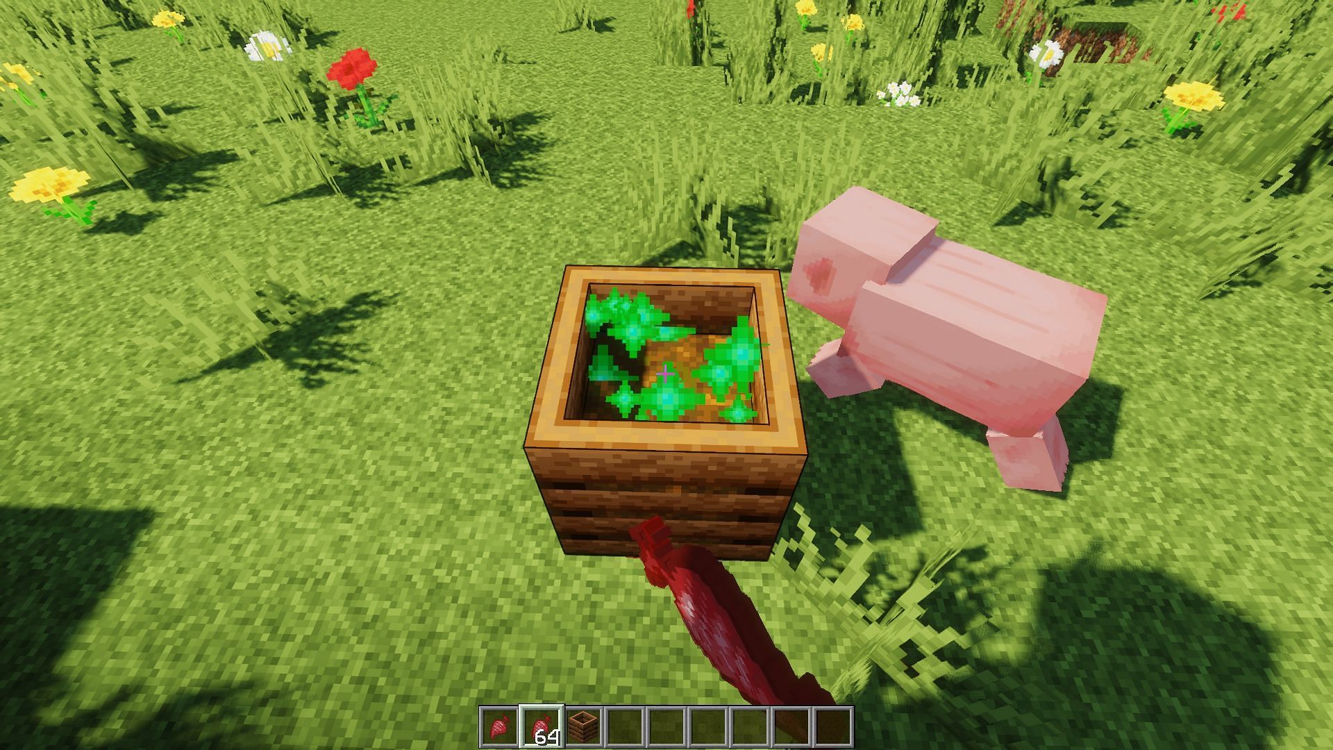 A player composting beetroot (Image via Mojang)