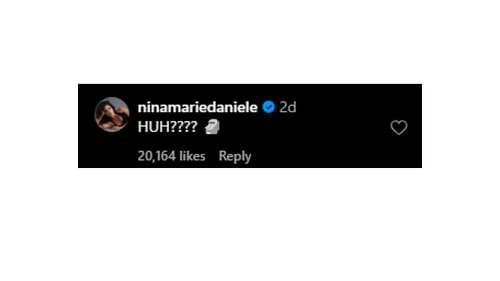 Nina-Marie Daniele's comment on Alex Pereira's video