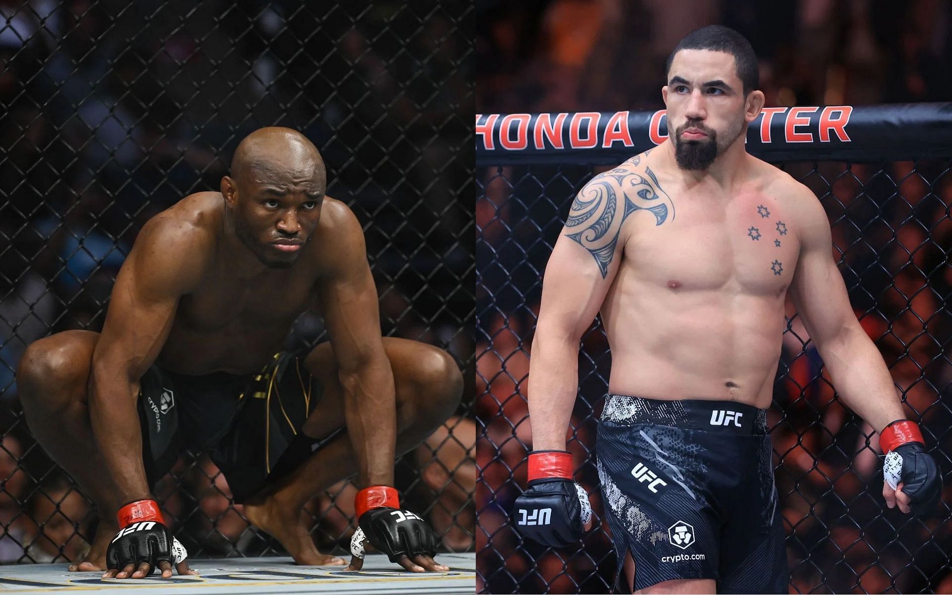 Kamaru Usman (left) agreed to fight Robert Whittaker (right) in UFC Saudi Arabia main event, according to his manager [Images courtesy: Getty Images]