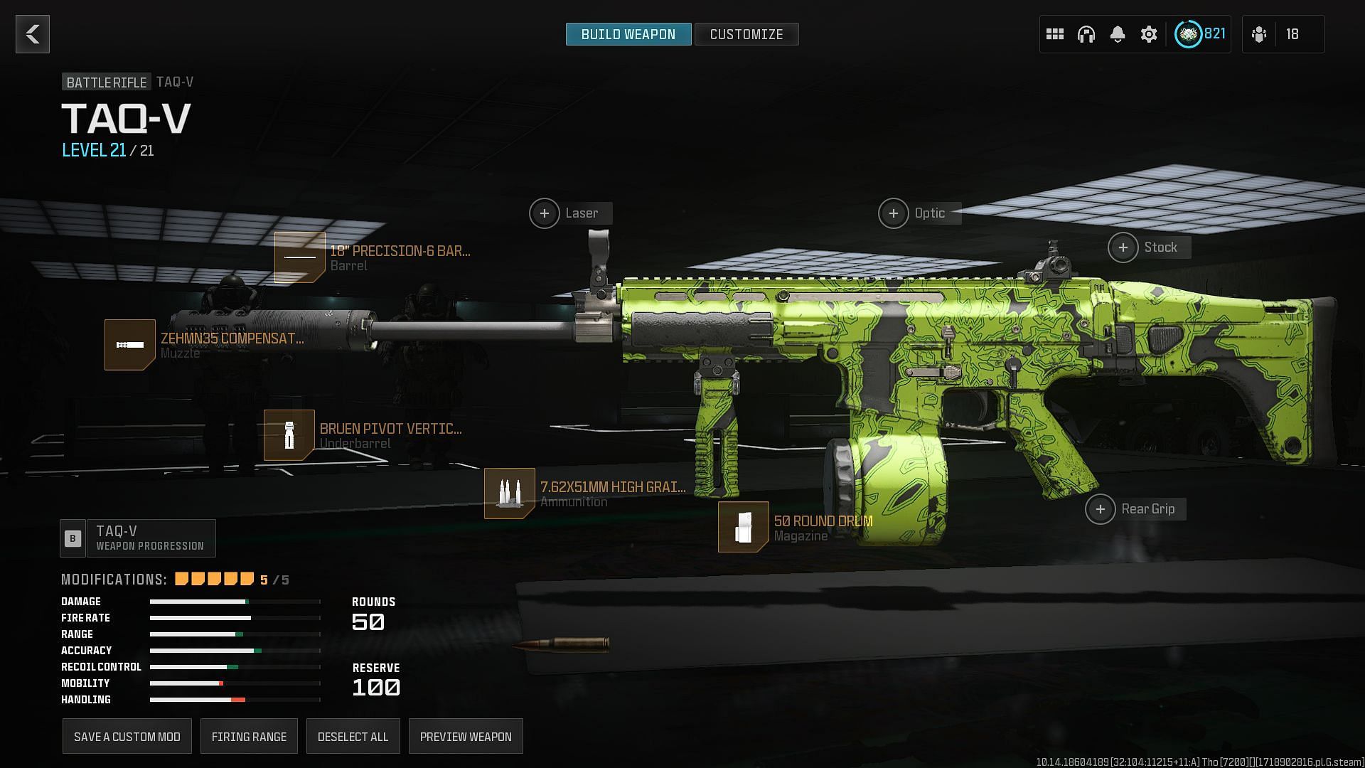 Best TAQ-V loadout in Warzone (Image via Activision)