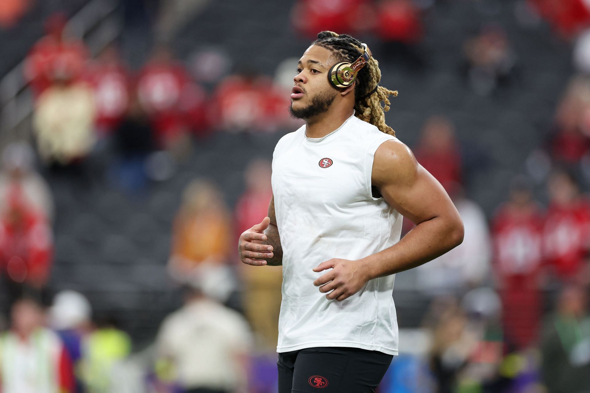 49ers' DE Chase Young during Super Bowl LVIII - San Francisco 49ers v Kansas City Chiefs