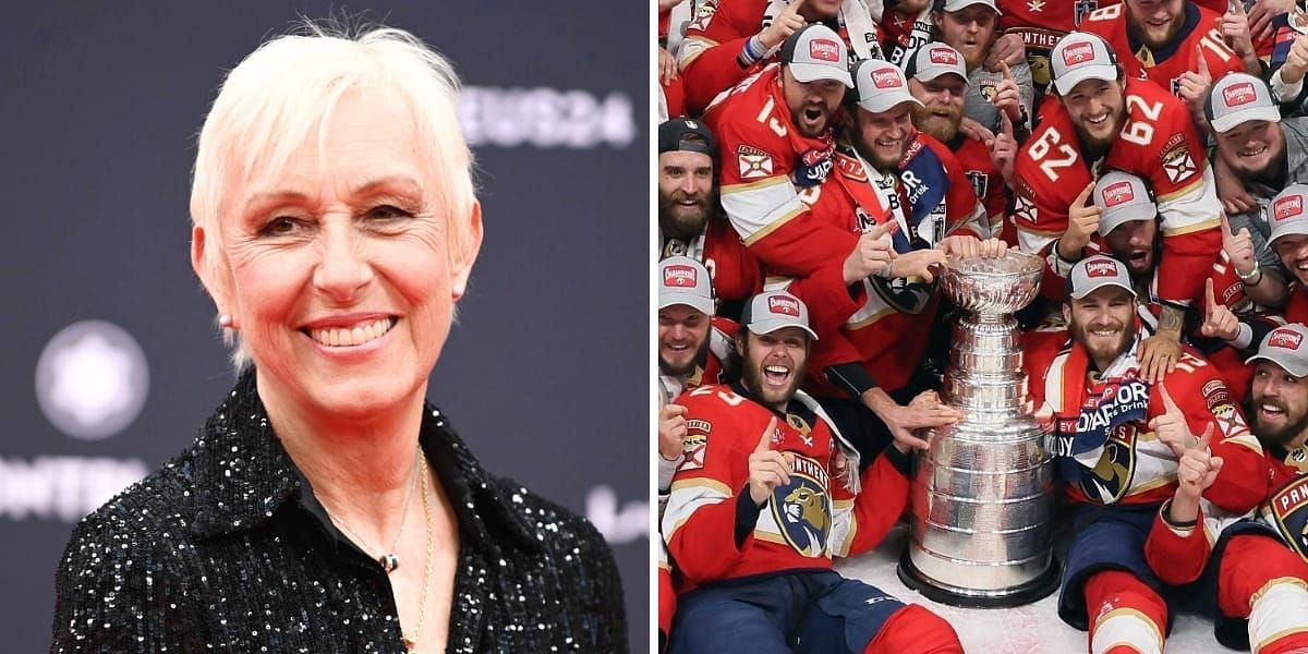 Martina Navratilova celebrates with the Florida Panthers (image source: GETTY)