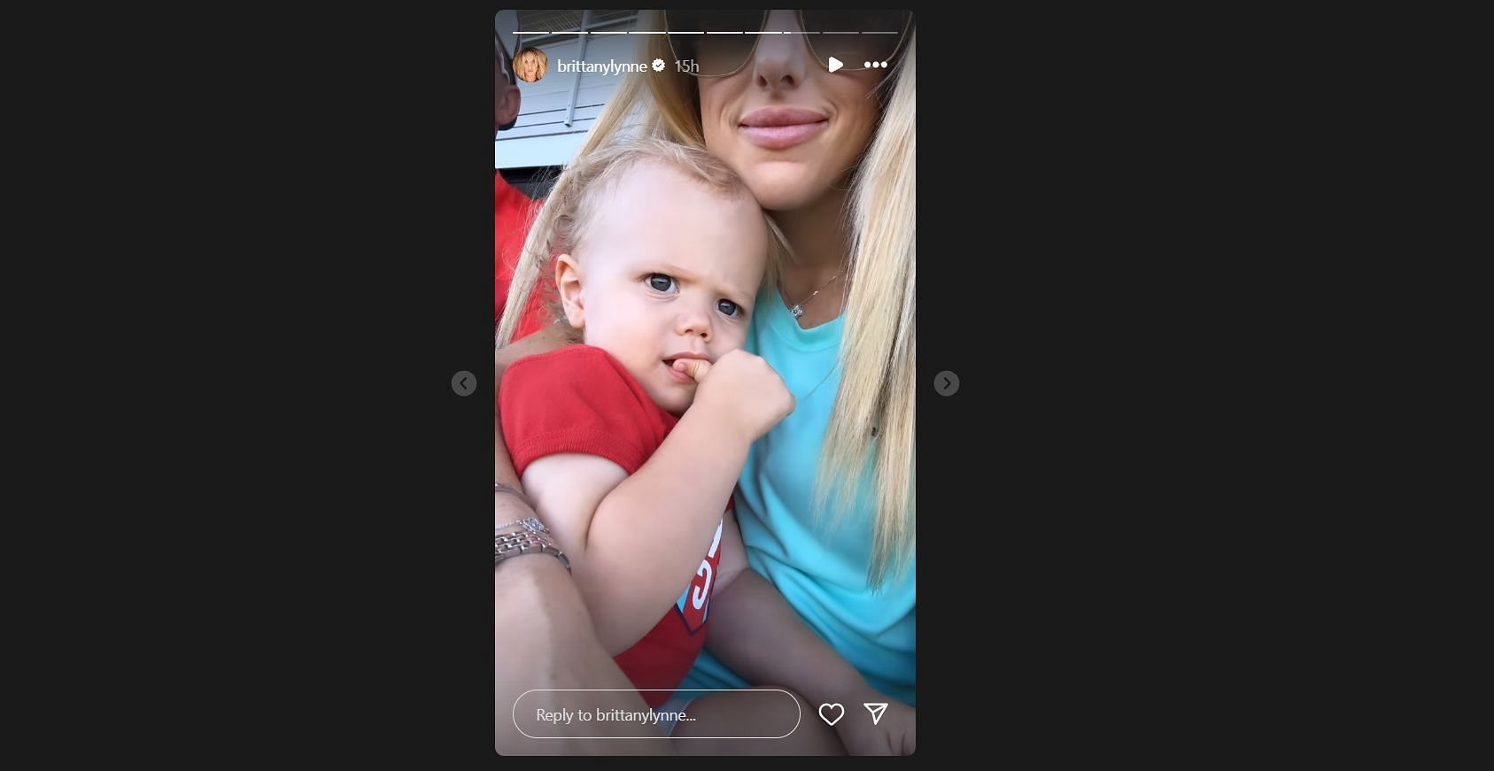 Bronze Mahomes with his mother, Brittany Mahomes