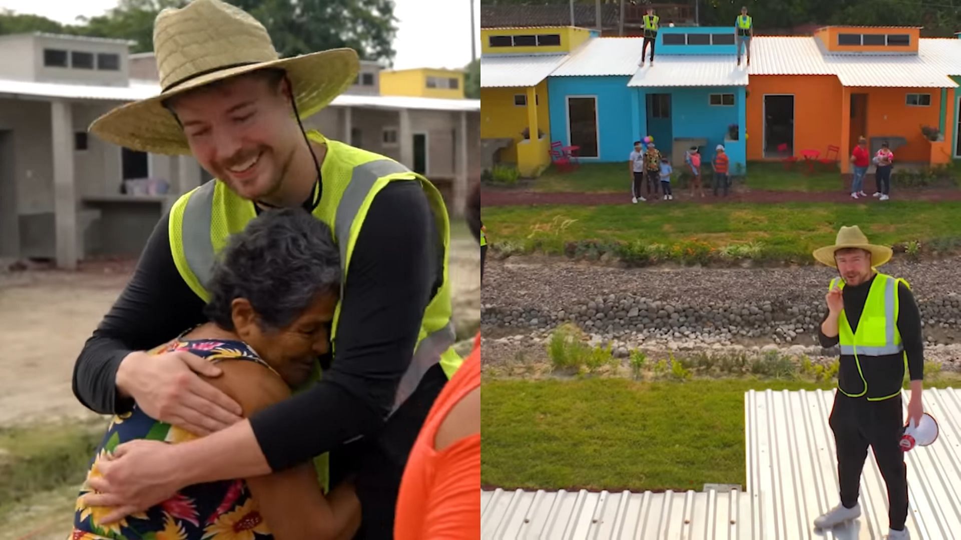 MrBeast provided free houses to families in need across various countries (Image via MrBeast/YouTube)