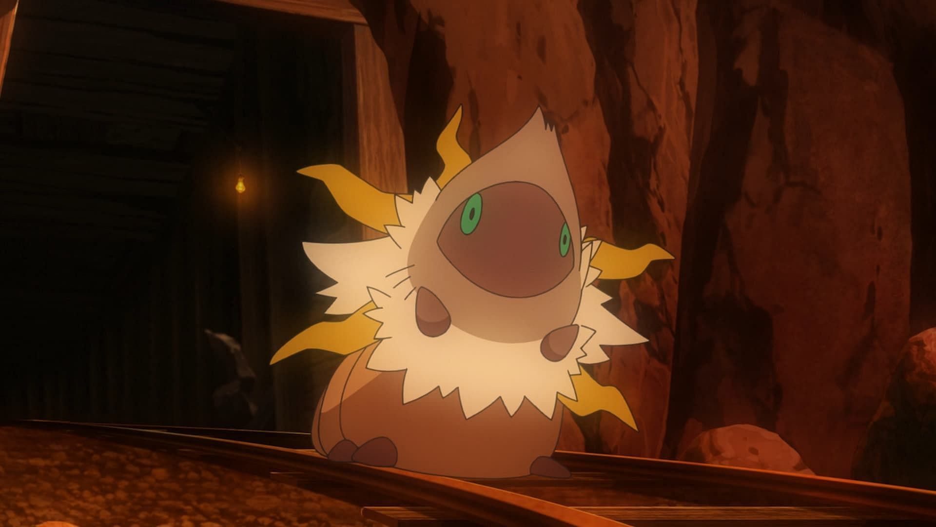 Shiny Larvesta as seen in the anime (Image via The Pokemon Company)