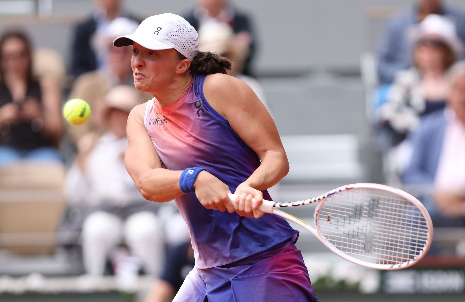 Iga Swiatek in action at the French Open