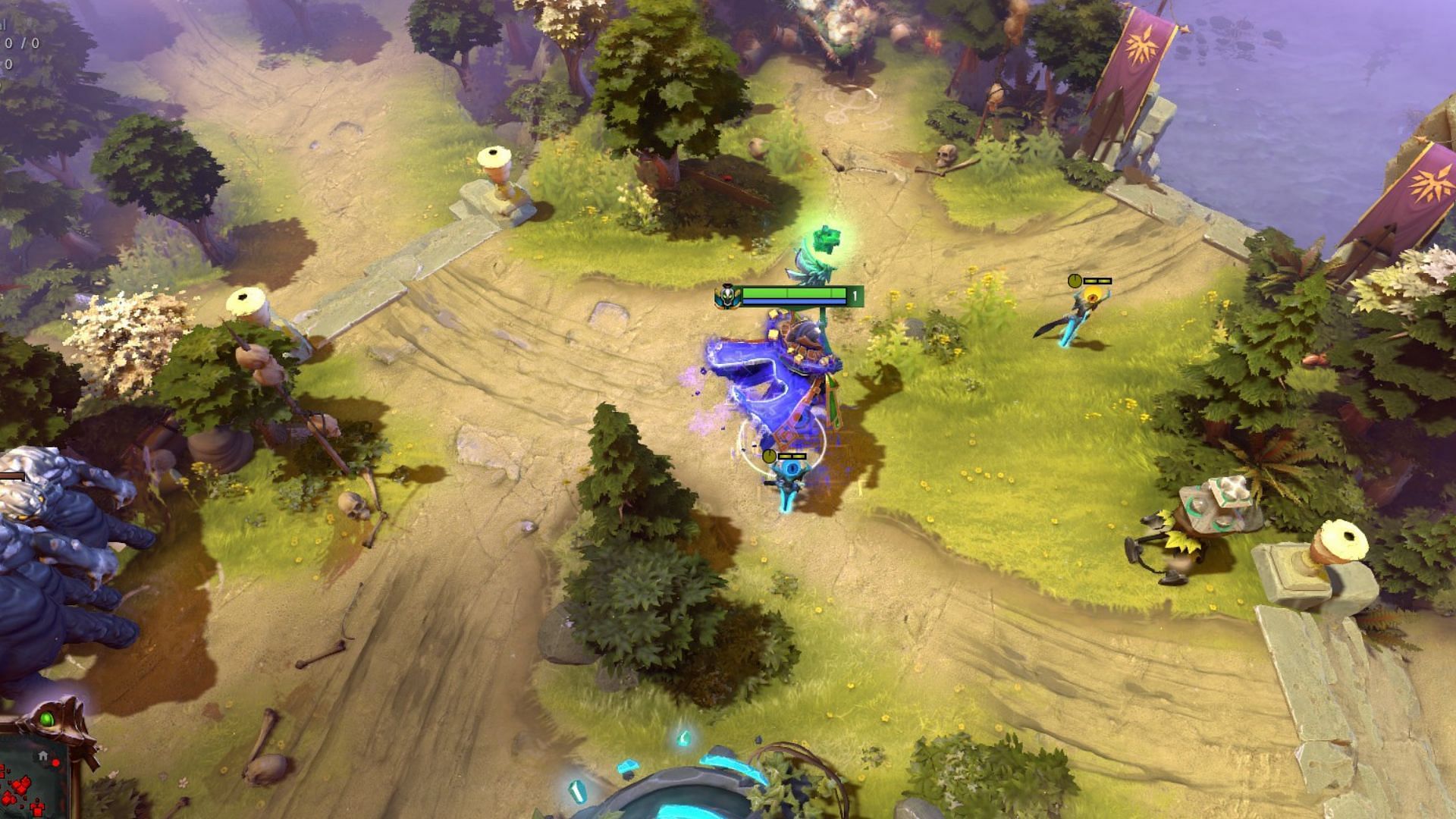 Radiant&#039;s triangle does not have much space and can be controlled with a couple of wards (Image via Valve)