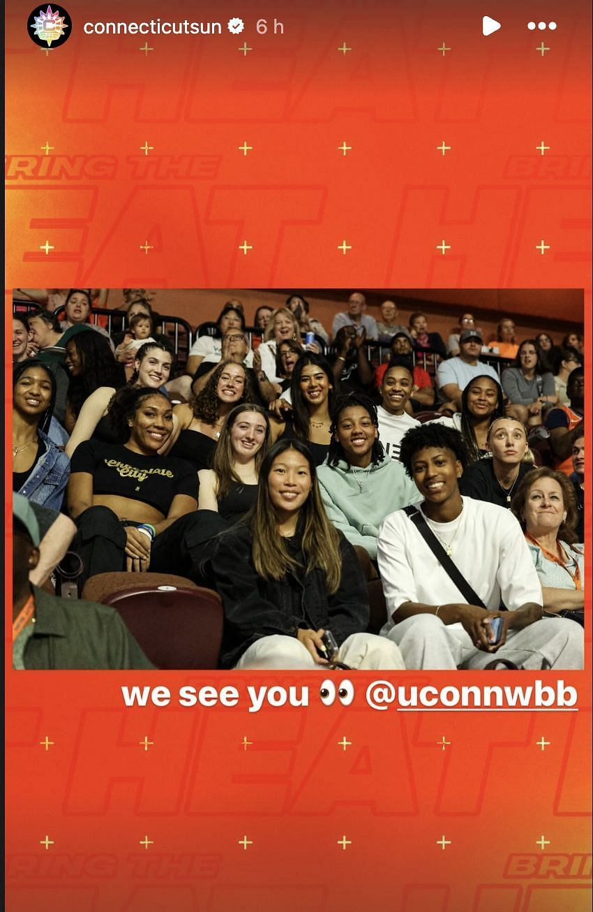 Connecticut Sun IG story of the UConn WBB team (Credit: Instagram/@connecticutsun)