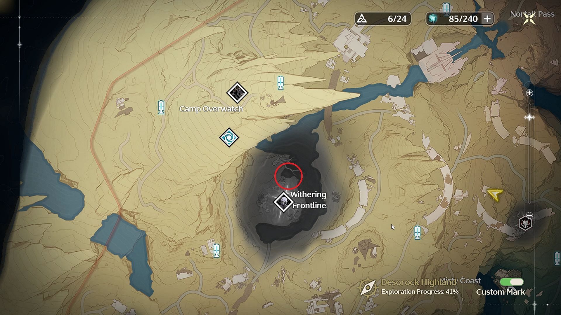 There&#039;s one near the Thundering Mephis boss location (Image via Kuro Games)