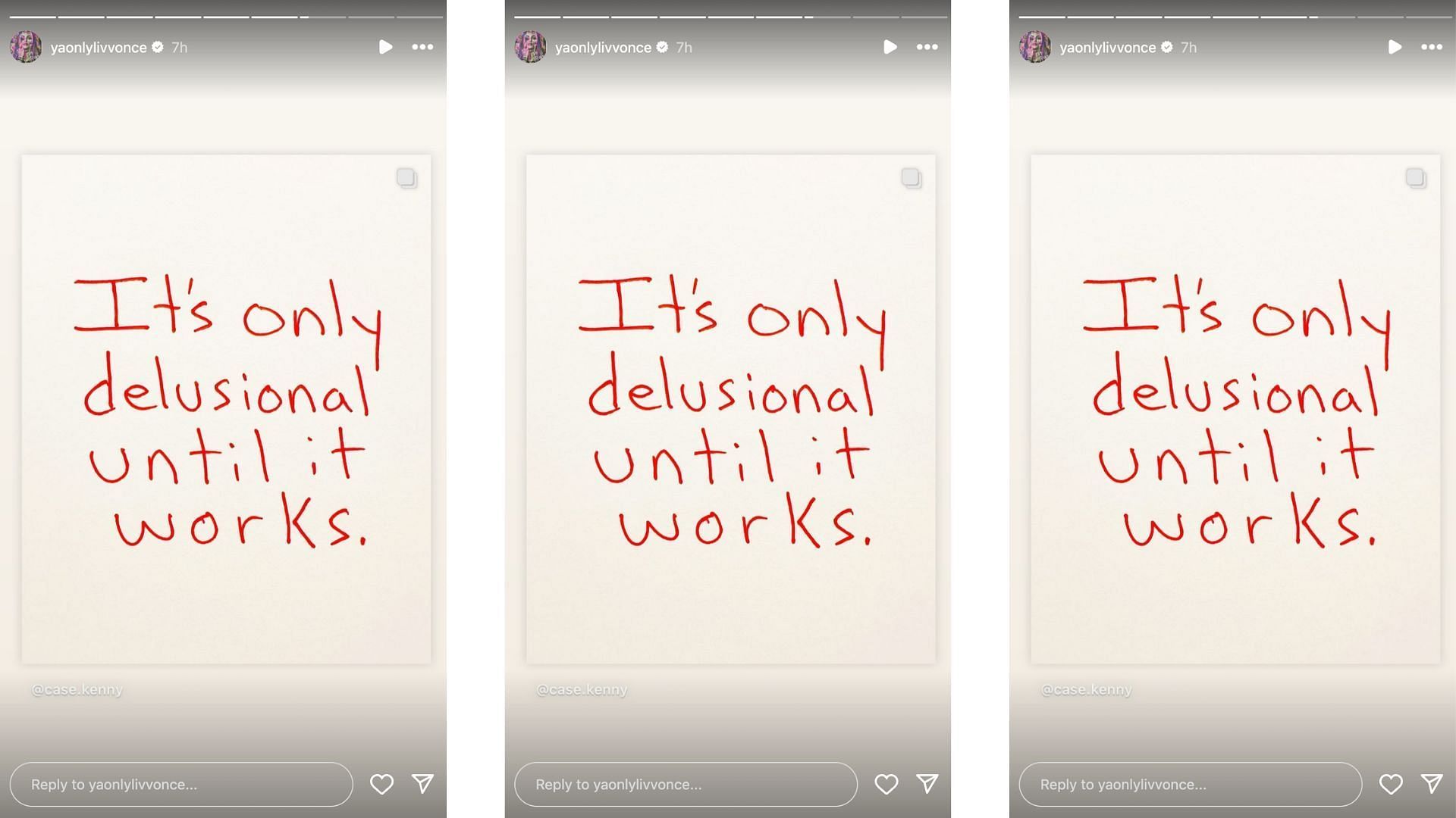 Liv shares an interesting message on Instagram. [Photo credit: Screengrab from Morgan&#039;s Instagram story]
