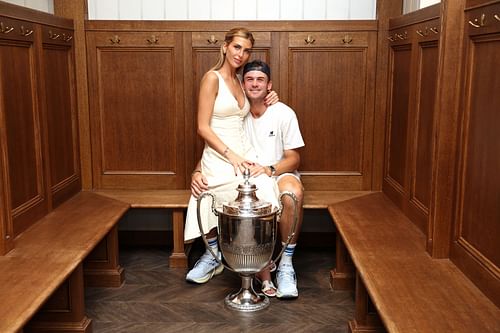 Tommy Paul with his girlfriend Paige Lorenze (Source: Getty)