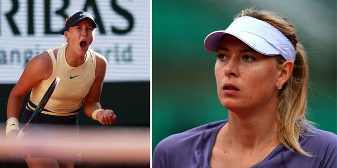 Maria Sharapova meets with Russian teenage sensation Mirra Andreeva on her visit to Wimbledon with fiance and son