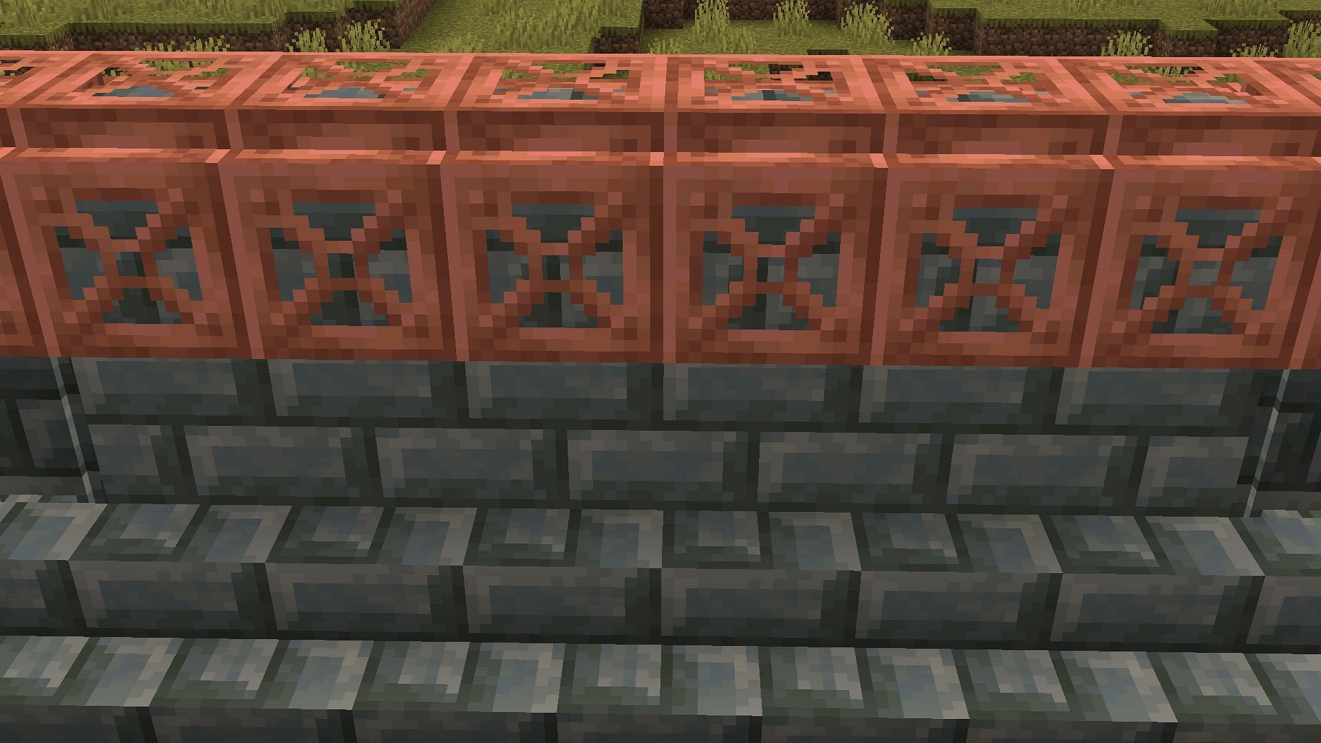 Copper trapdoors as wall decoration (Image via Mojang)