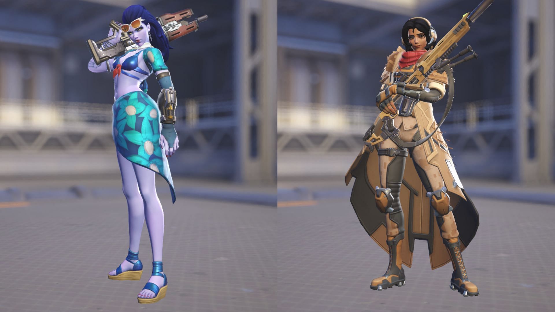 Featuring the Cote D&#039;Azur Widowmaker and Sniper Ana skins. (Image via Blizzard Entertainment)