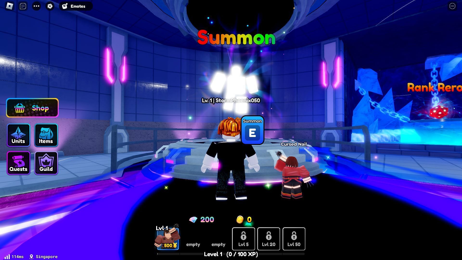 You can only Summon Sharpshooter in the game (Image via Roblox)
