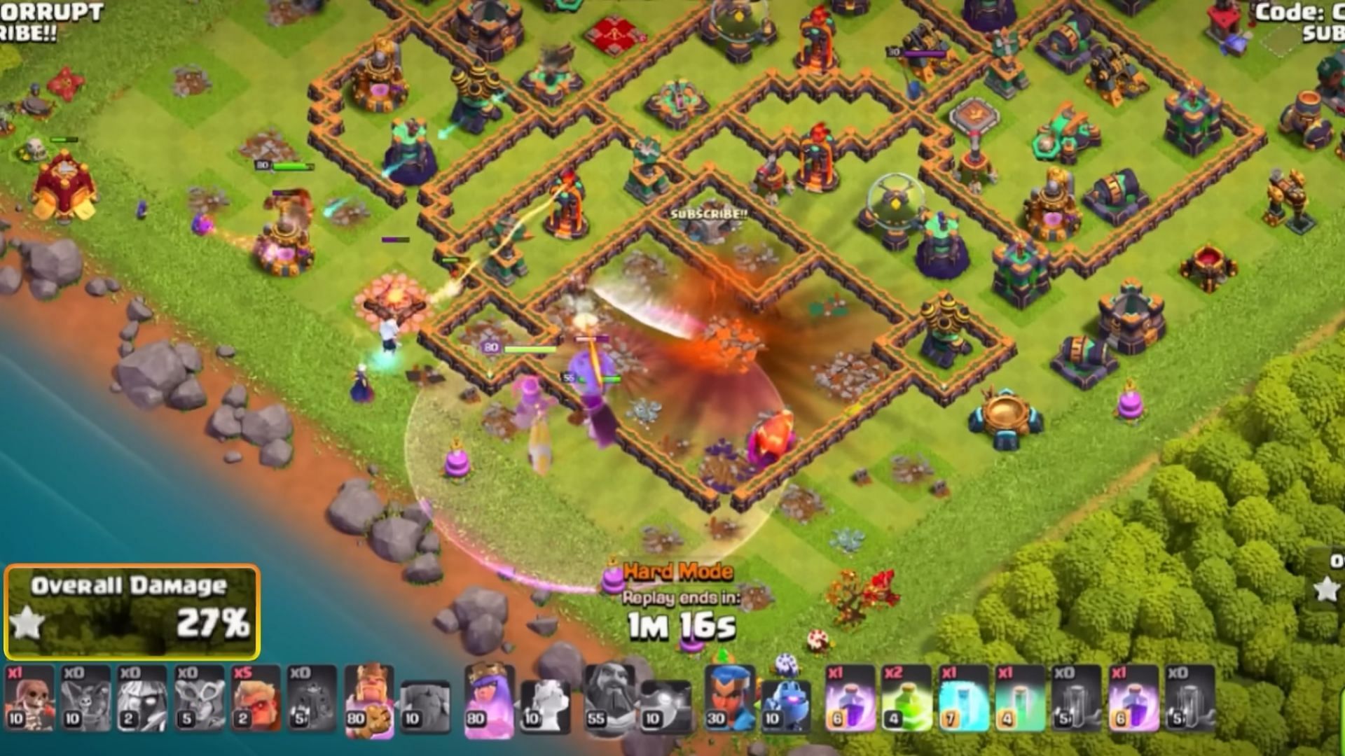Fireball Super Witch Druid Hybrid attacking strategy (Image via SuperCell)