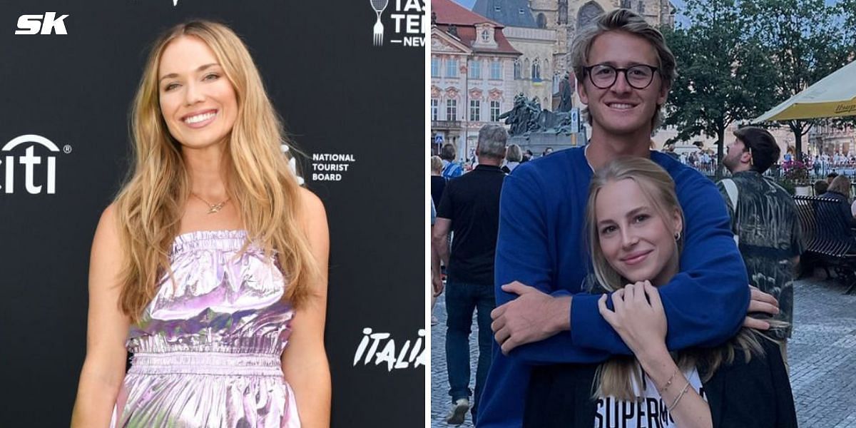 Danielle Collins (L), Sebastian Korda and girlfriend Ivana Nedved (Source: Getty Images; Instagram)