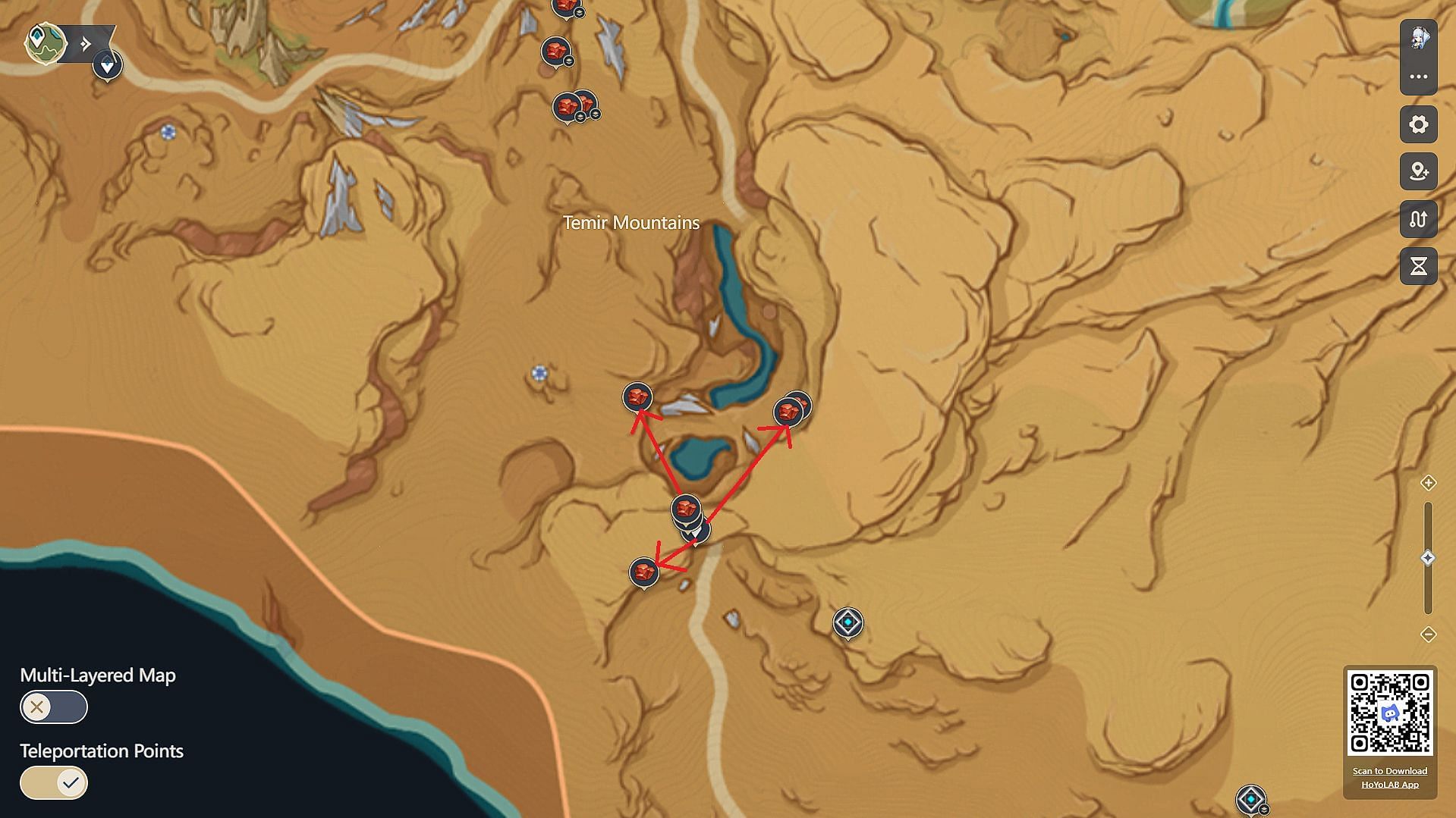 Trishiraite spawns near Temir Mountains (Image via HoYoverse)