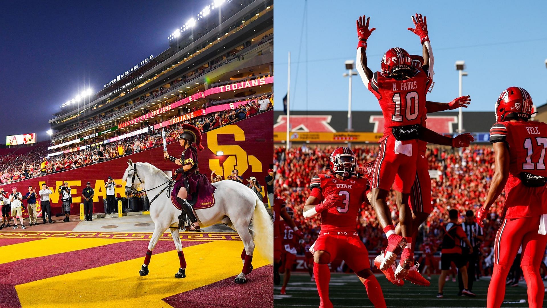 Images courtesy of Utah and USC Athletics