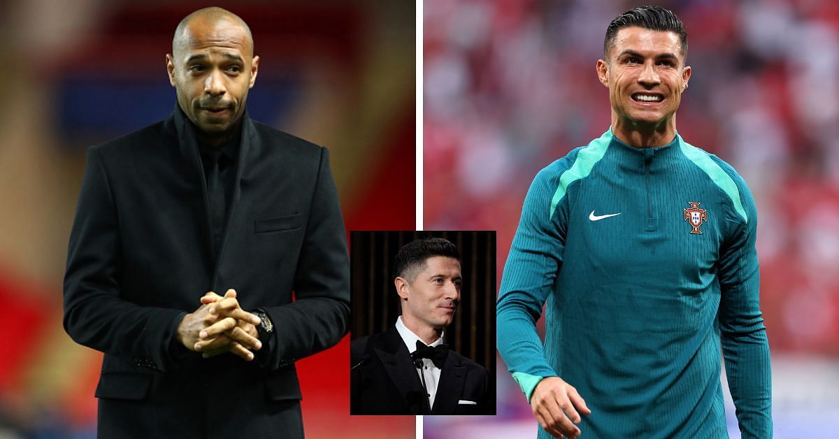 Thierry Henry (left), Cristiano Ronaldo; Robert Lewandowski (inset)
