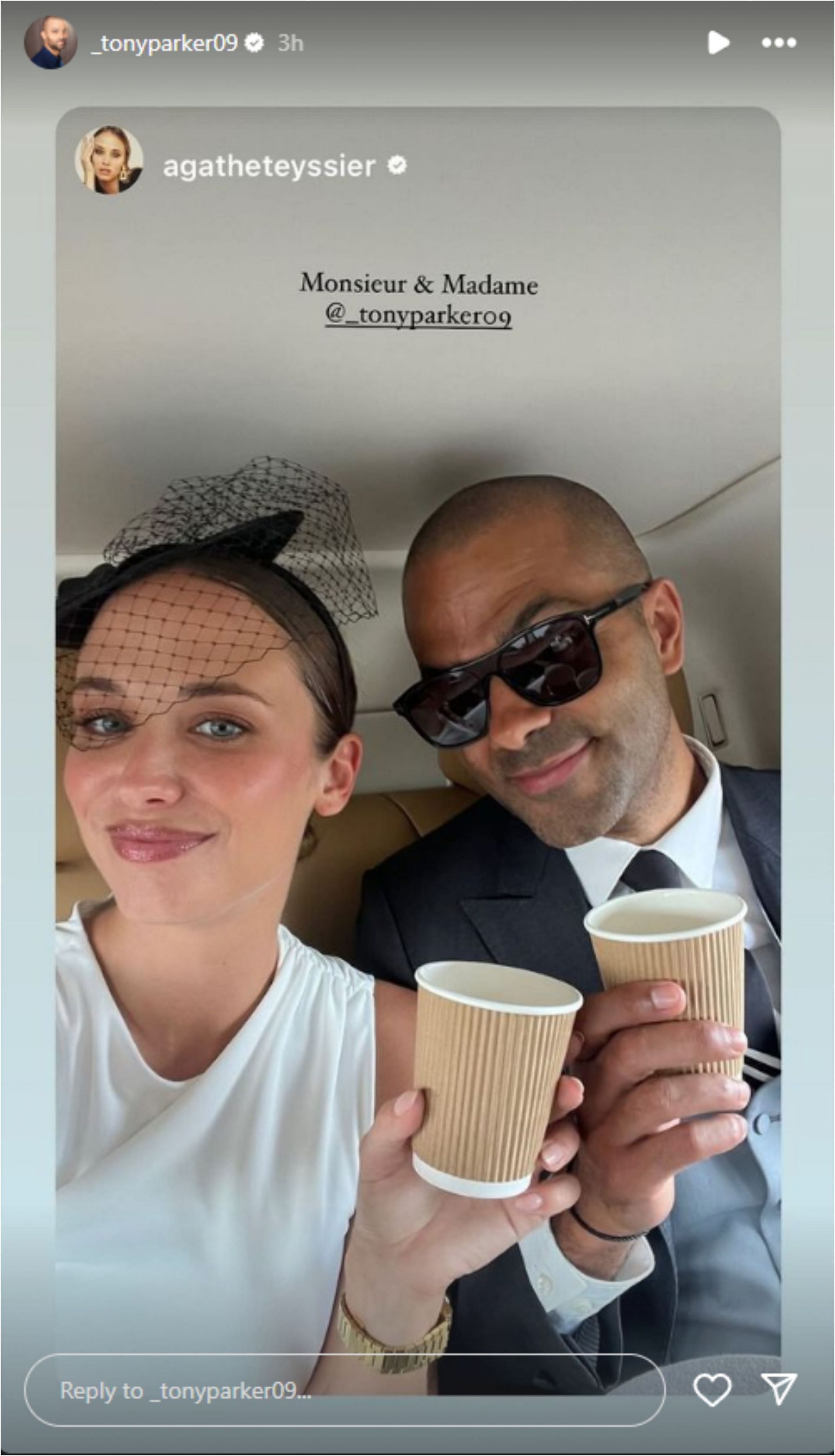 Tony Parker and his girlfriend Agathe Teyssier at Royal Ascot (Credit: IG/_tonyparker09)