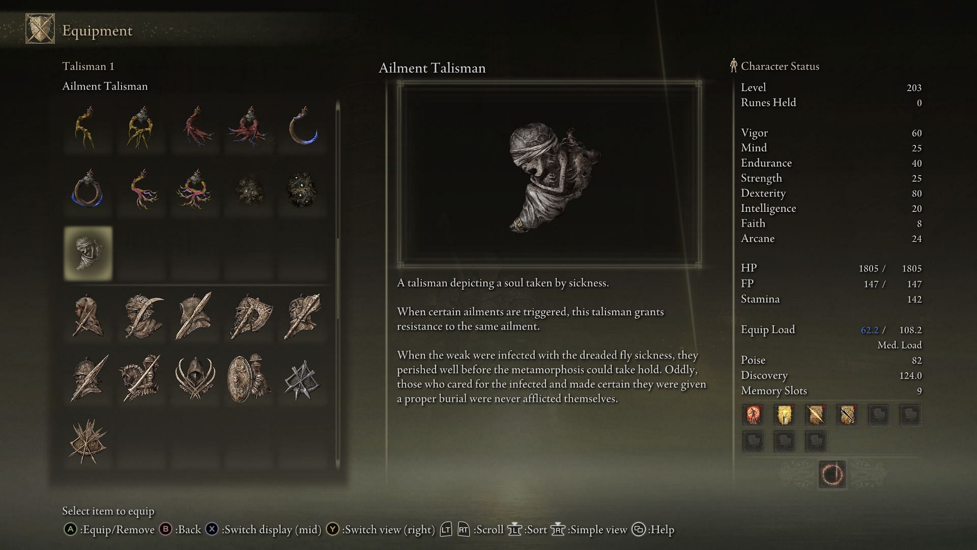 The Ailment Talisman in Shadow of the Erdtree (Image via FromSoftware)