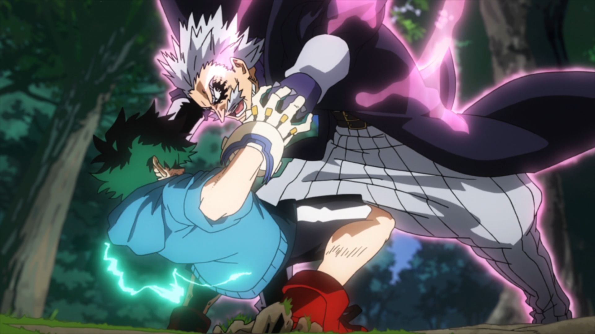 Deku (left) and Gentle Criminal (right) as seen in the anime (Image via BONES)