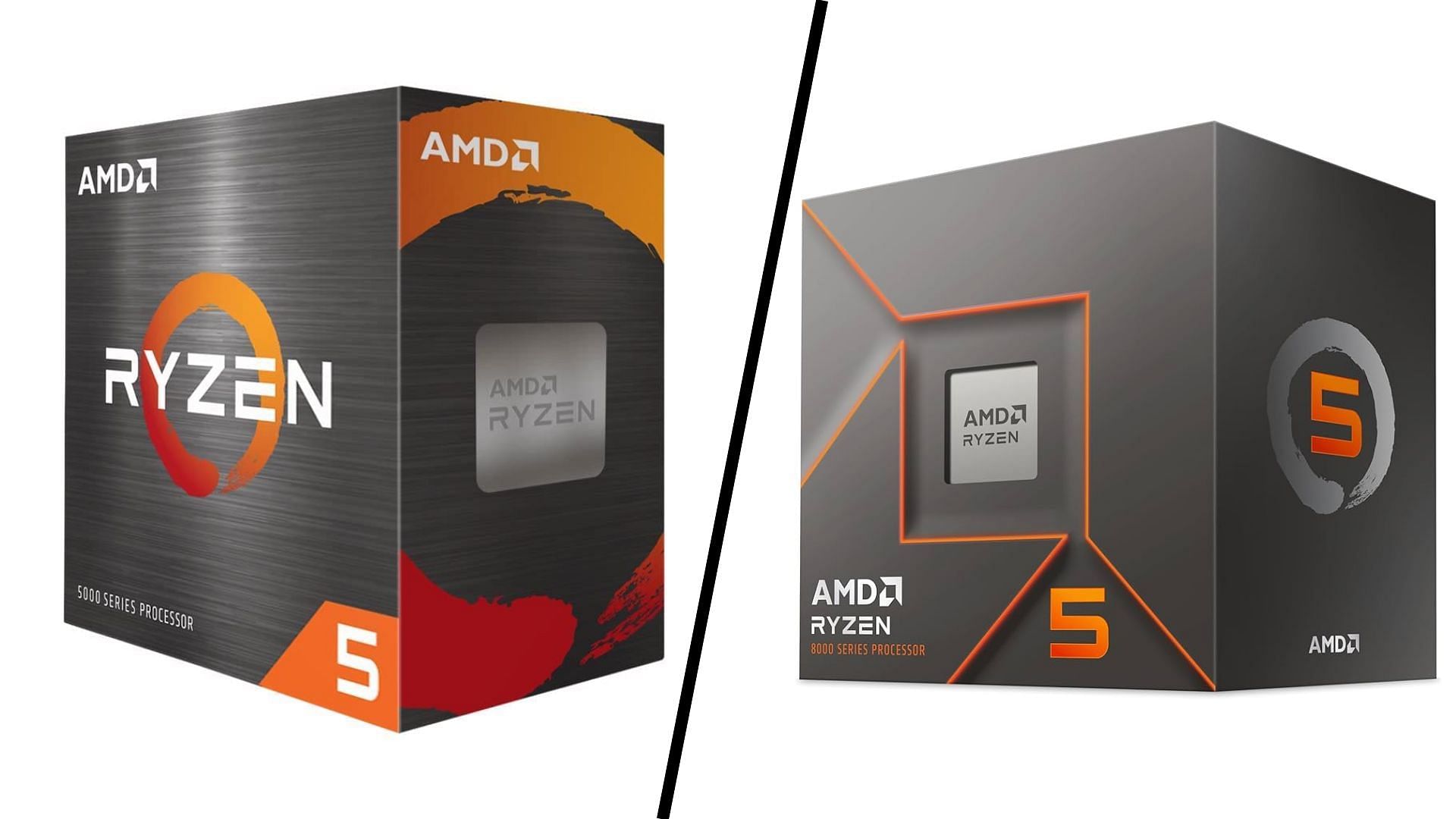 AMD Ryzen 5 5600 and Ryzen 5 8400F are some of the best sub-$200 CPUs (Image via Amazon and AMD)