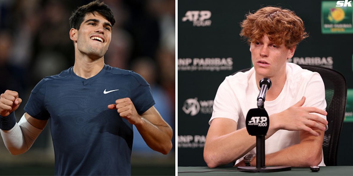 Carlos Alcaraz (L) and Jannik Sinner (R) [Source:Getty Images]