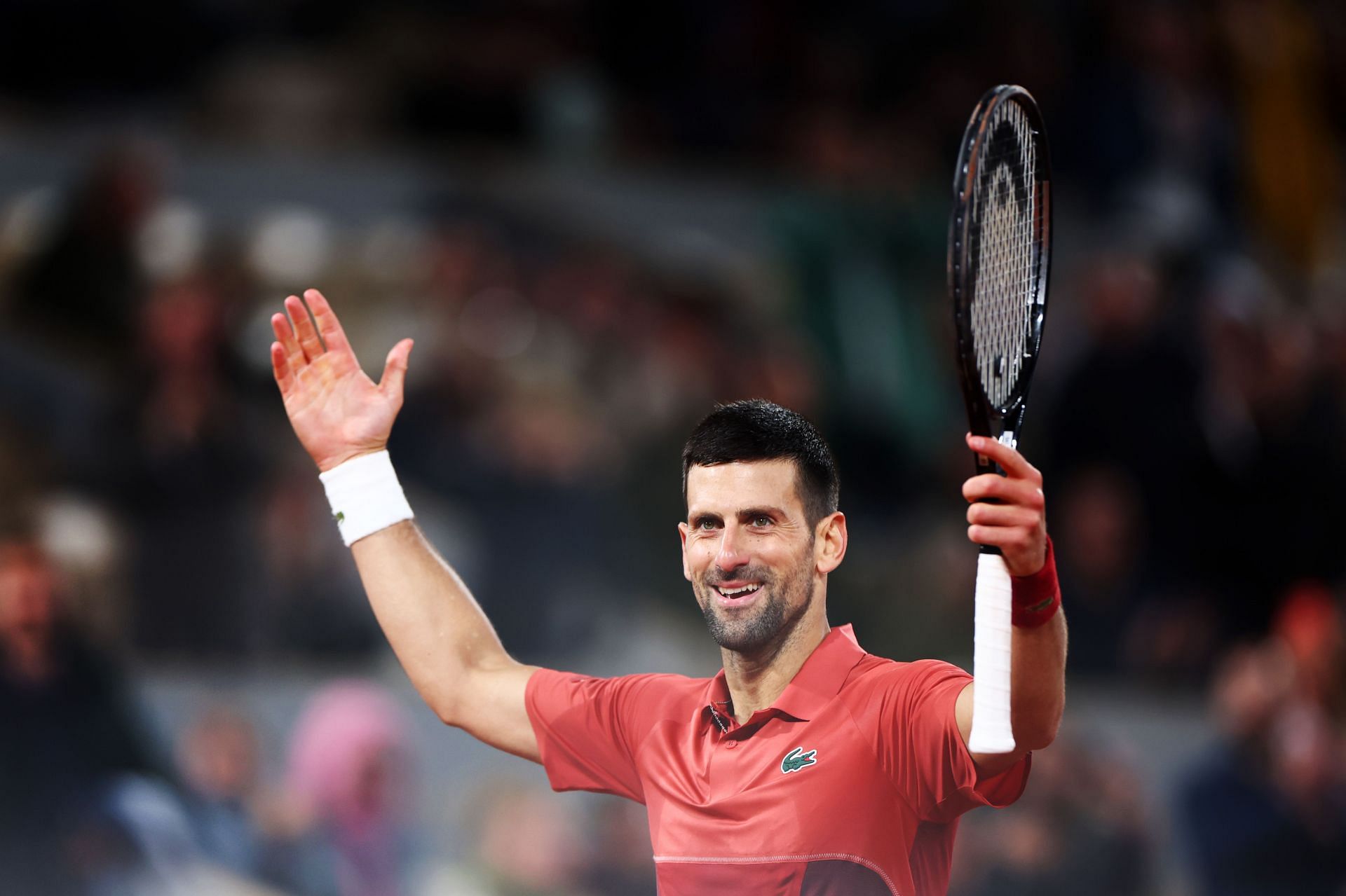 Novak Djokovic at the 2024 French Open. (Photo: Getty)