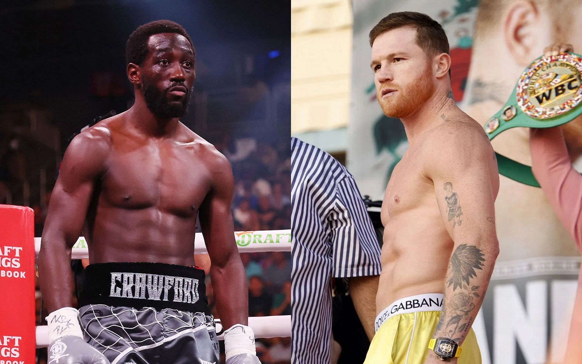 A fight between Terence Crawford (left) and Canelo Alvarez (right) has been backed by Errol Spence Jr. [Images courtesy: Getty Images]