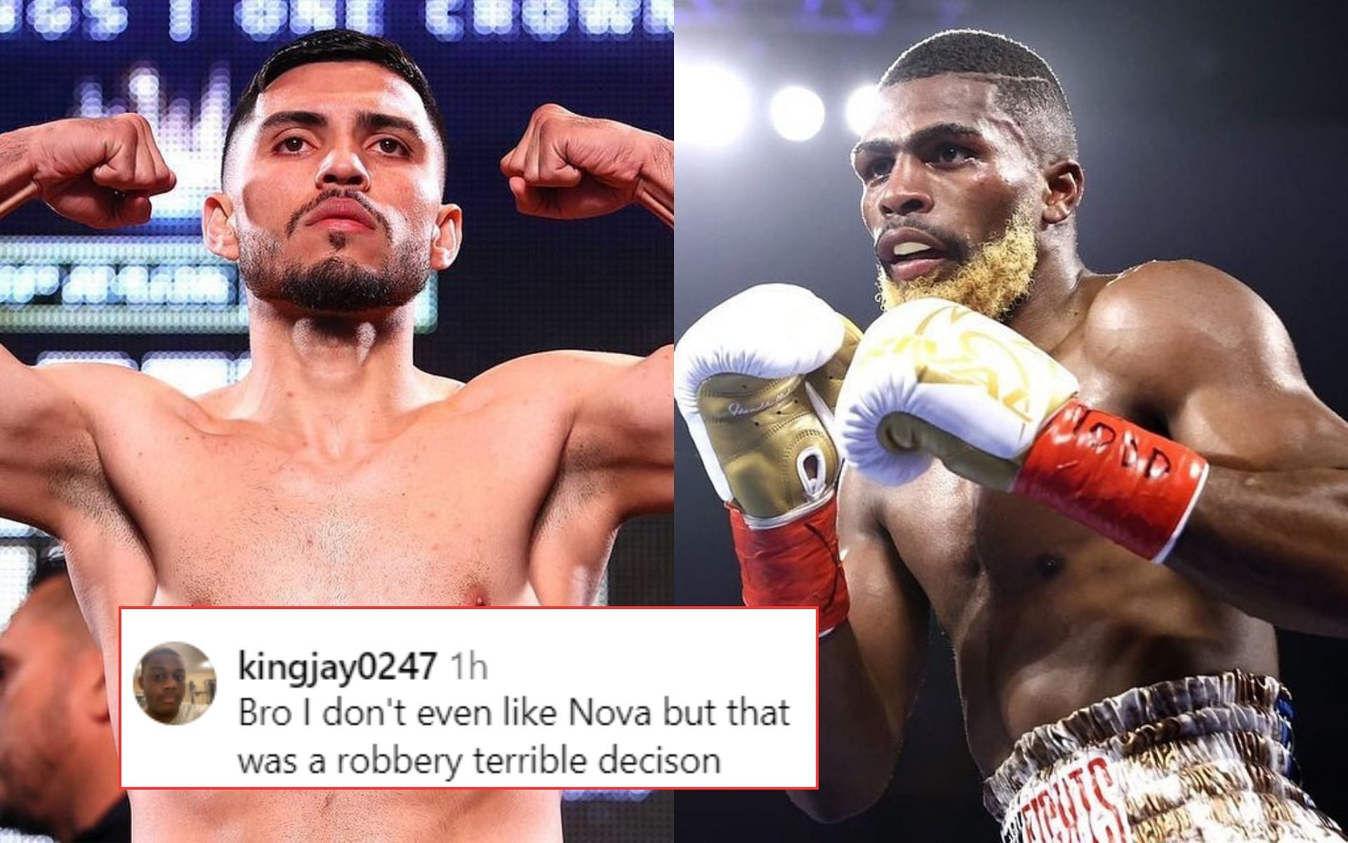 Fans are enraged after Andres Cortes defeats Abraham Nova via a controversial unanimous decision [Images courtesy @andrescortes97 and @abrahamnova22 on Instagram]