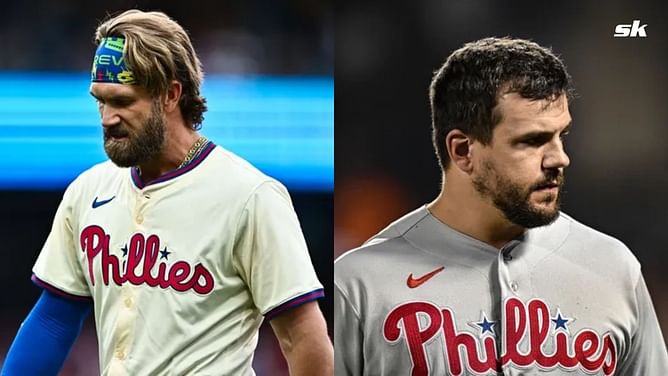 "Phillies finally coming back down to earth" - Fans react following news that Bryce Harper and Kyle Schwarber have been placed on injured list