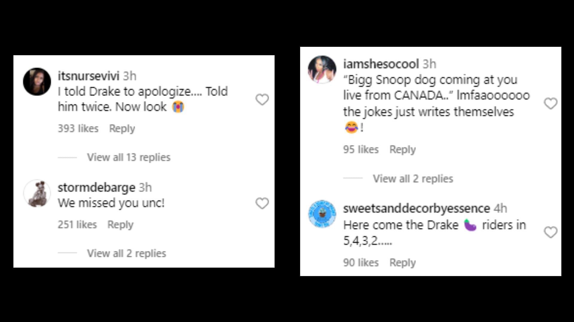 Public reactions posted in the comments section (Image via Instagram/theshaderoom)