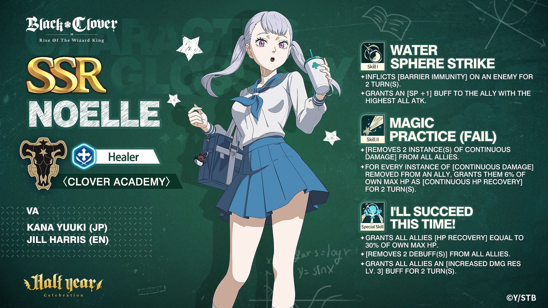 Noelle is the new Healer in Black Clover Mobile Clover Academy Season 8 (Image via Vic Game Studio)