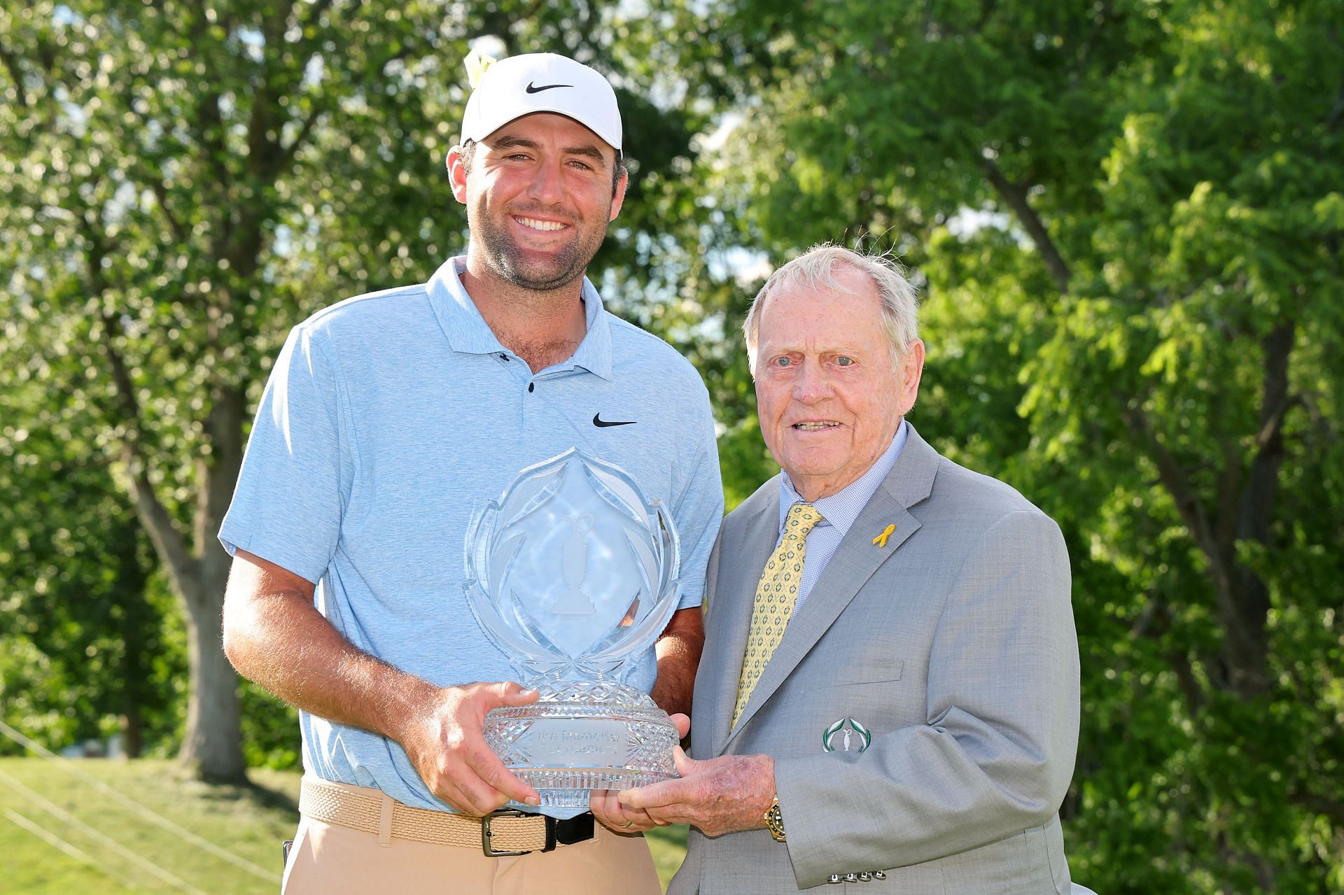 Jack Nicklaus with Scottie Scheffler at the 2024 Memorial Tournament presented by Workday - Final Round