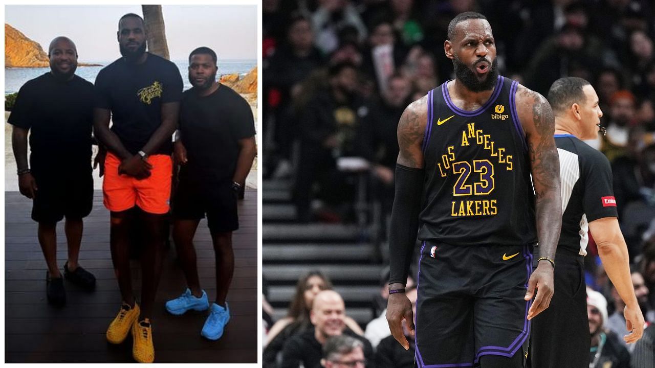 LeBron James shows love for his friends Cavs AGM Brandon Weems and Randy Mims.