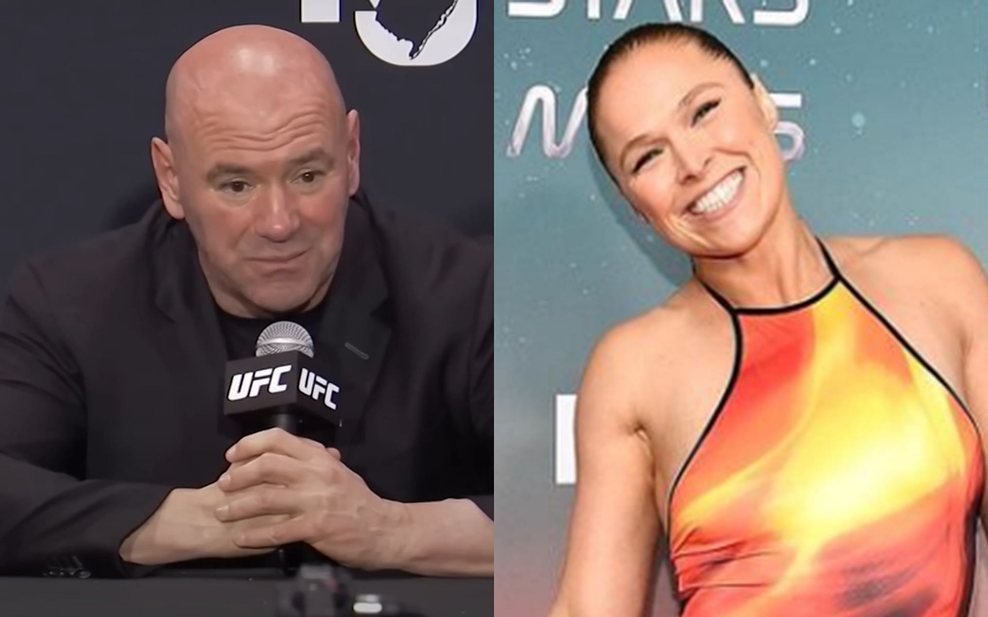 Dana White (left) has been one of the biggest supporters Ronda Rousey (right) . [Images courtesy: UFC on YouTube and @rondarousey on Instagram]