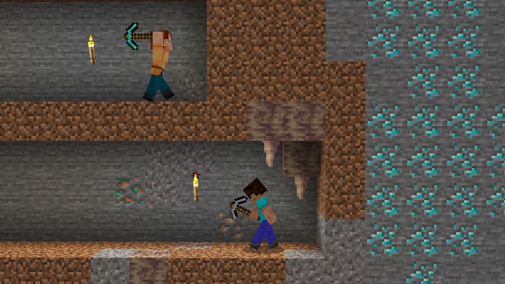 Diamond ore can be mined in Minecraft 1.21 at various height levels (Image via Mojang)