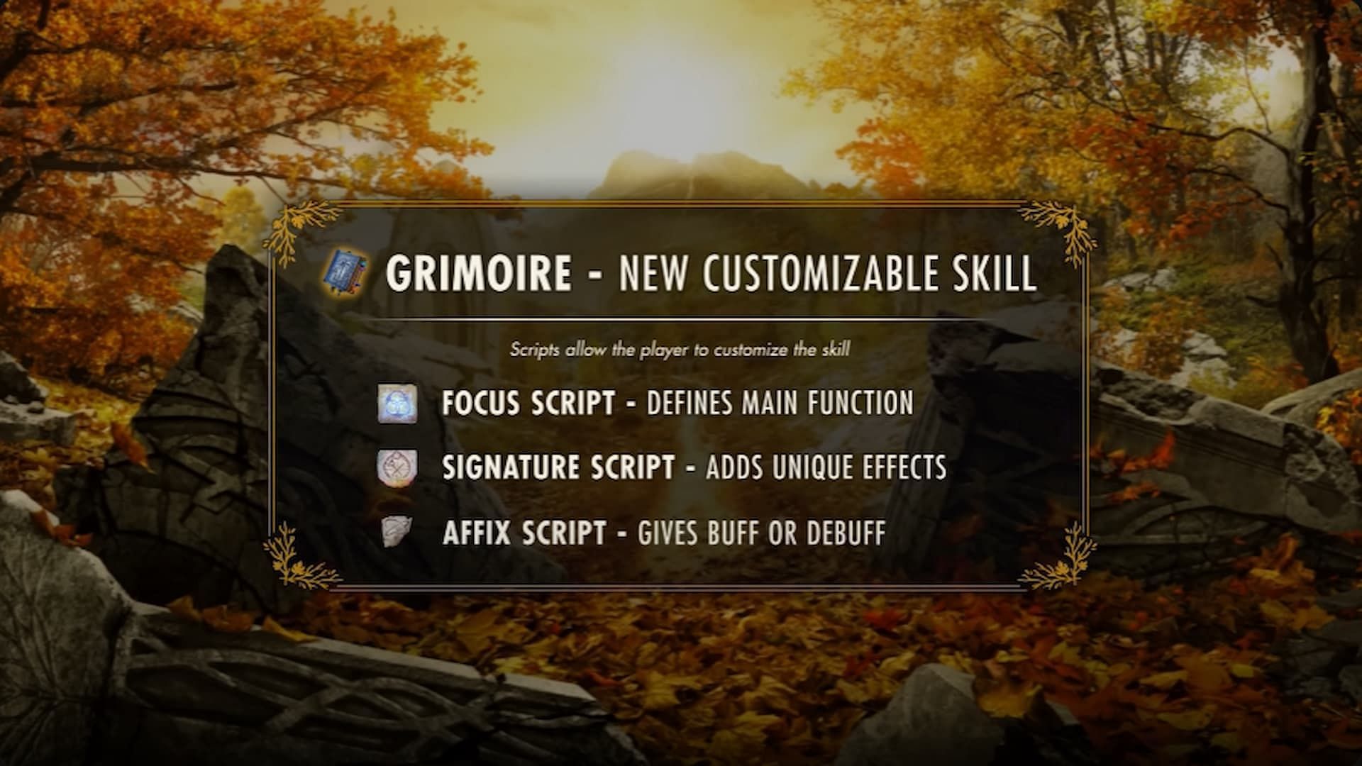 The Grimoire skills can be scribed using different types of Scripts (Image via Bethesda Softworks)