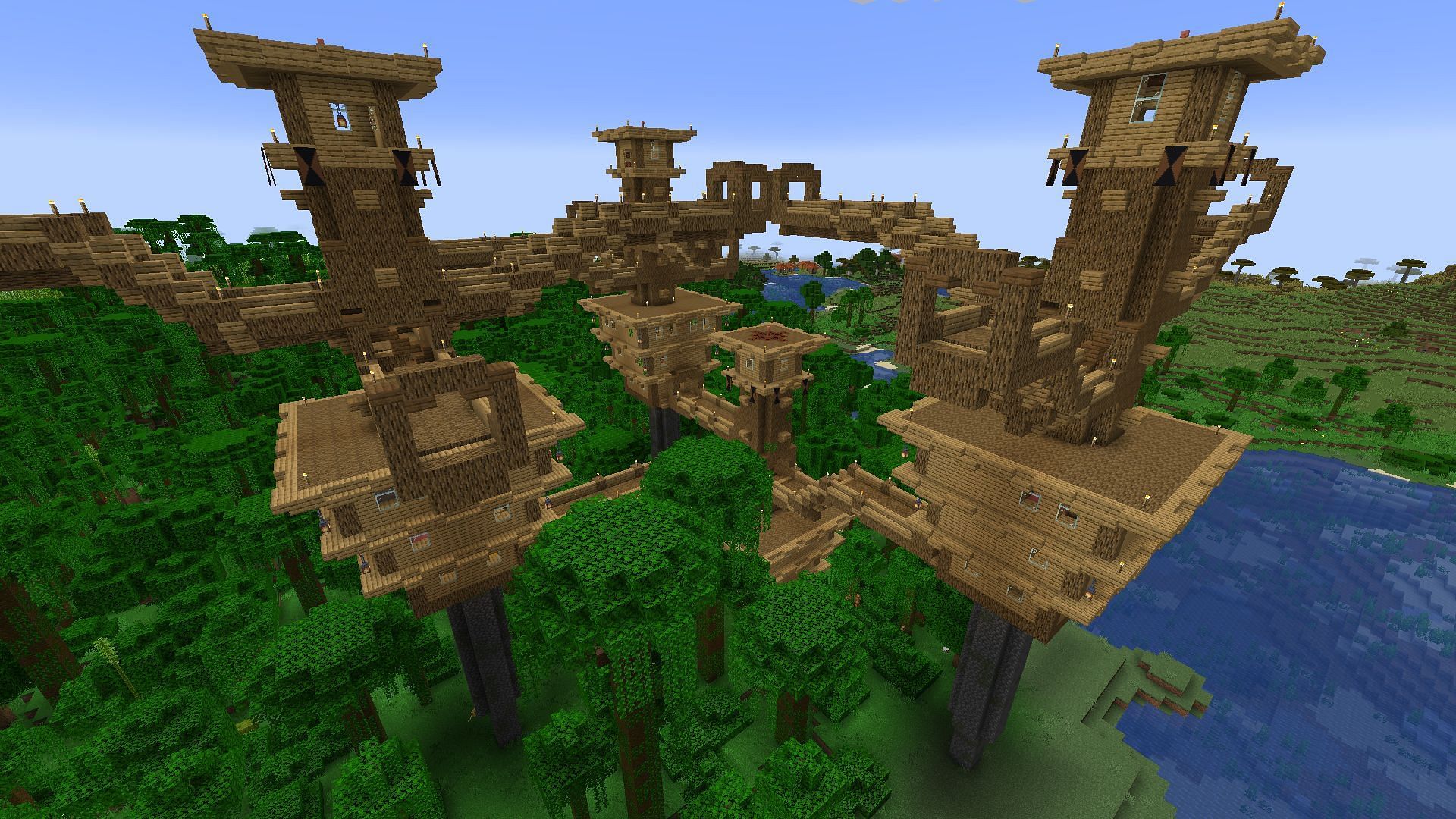 A rare overworld city (Image via Mojang)