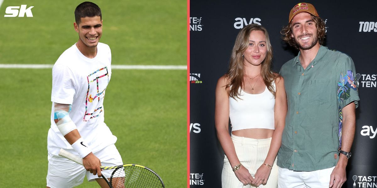 Carlos Alcaraz(L), Paula Badosa and Stefanos Tsitsipas (Source: Getty)